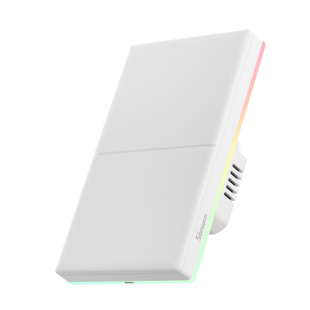 sonoff smart touch wall switch t5-2c-120 - intrerupator inteligent cu 2 canale, panou tactil, iluminare rgb si feedback hap